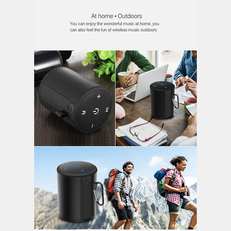 T2 Mini Wireless Bluetooth Speaker Ultra Portable Outdoor Waterproof Music Box - Black