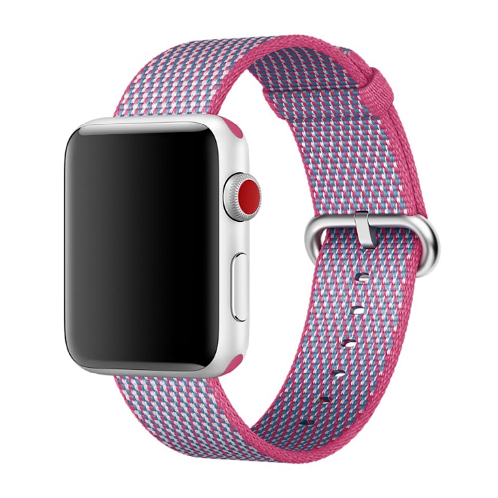 38mm Nylon Woven Braided Watch Band Soft Sports Loop Bracelet Strap for Apple Watch - Purple Check