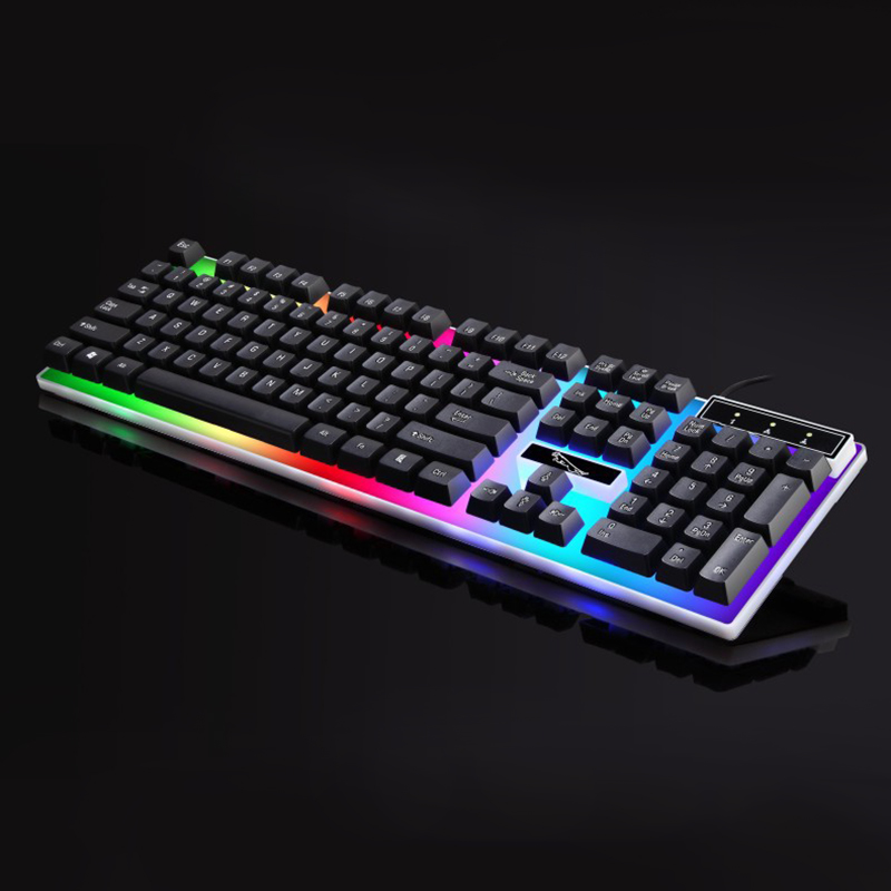 Desktop G21 LED Rainbow Color Backlight Gaming Game USB Wired Keyboard