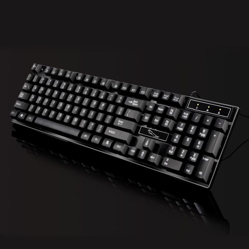 Desktop USB Wired Keyboard Gaming Keypad for Computer Laptop Office - Black