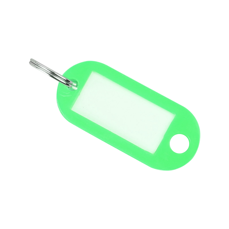 Colored Blank Key Tag ID Fobs Plastic Identity Keyrings Tags - Green