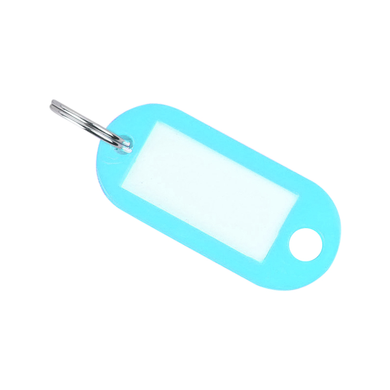 Colored Blank Key Tag ID Fobs Plastic Identity Keyrings Tags - Sky Blue