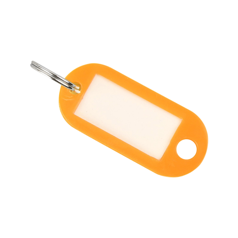 Colored Blank Key Tag ID Fobs Plastic Identity Keyrings Tags - Orange