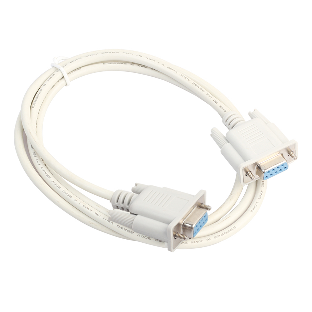RS232 Null Modem Cable Female to Female DB9 FTA Cross Connector Converter 9 Pin COM Data Line - 1.5M