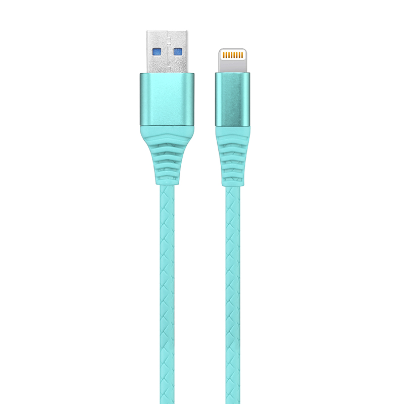 1M Braided Woven 8 pin Charger Charging Data Cable Cord for iPhone iPad - Blue
