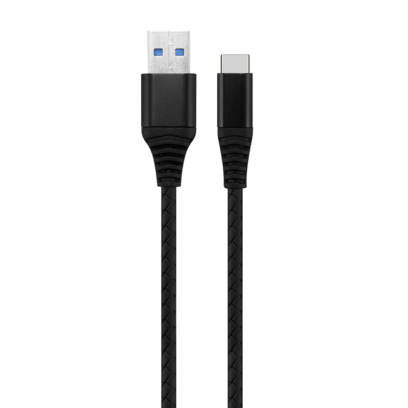 1M Nylon Braided Type C USB C Charge Charging Data Sync Cable Cord - Black