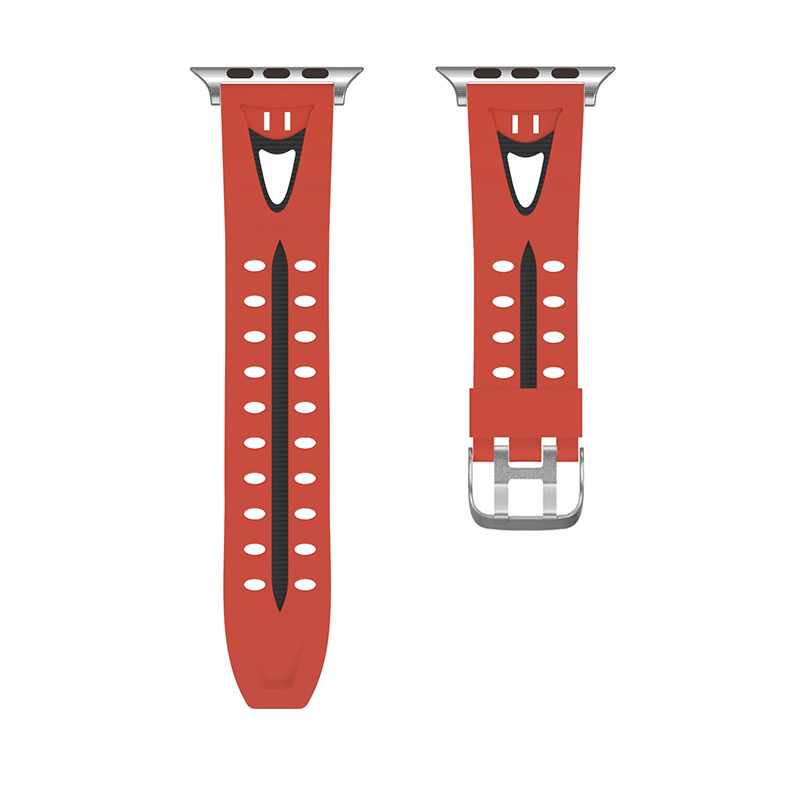 42mm Silicone Sports Replacement Watchband Soft Flexible Watch Wrist Strap for Apple Watch - Red