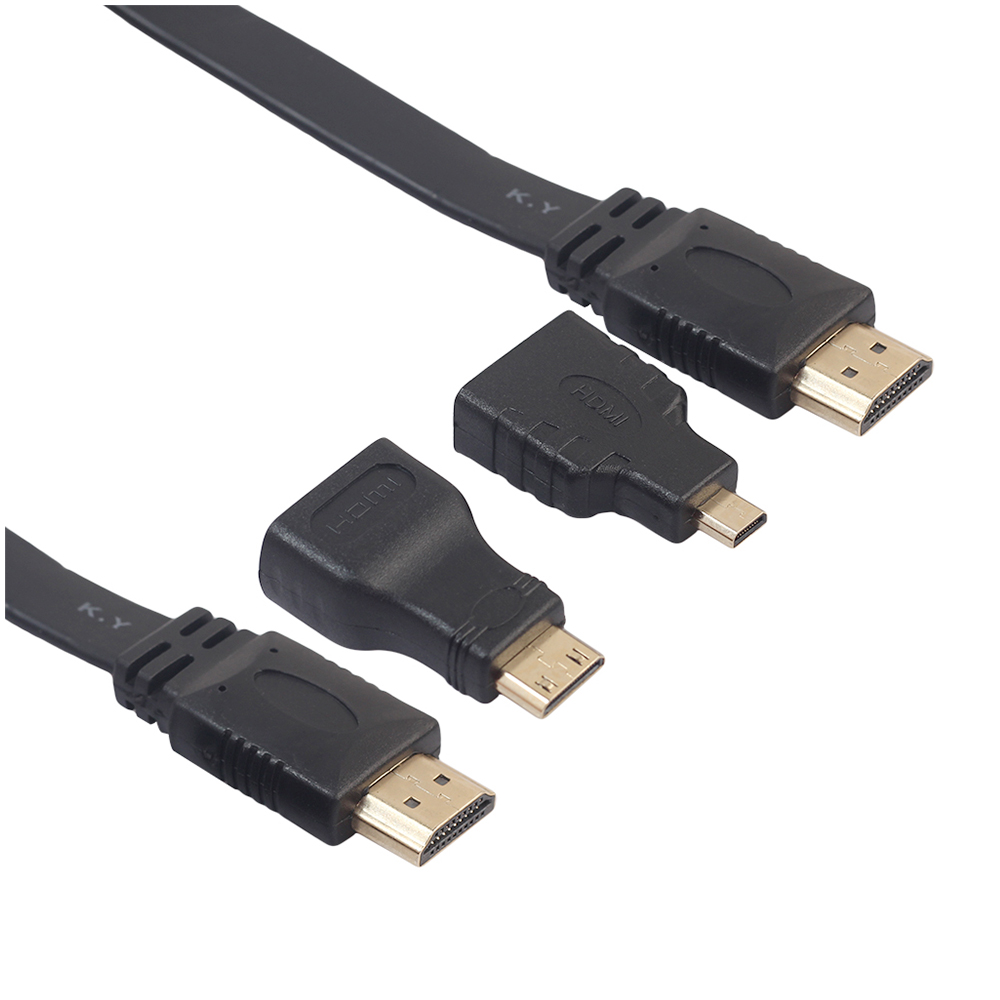 1.5M 1080P HDMI Cable to Mini and Micro HDMI Adapter Converter Set