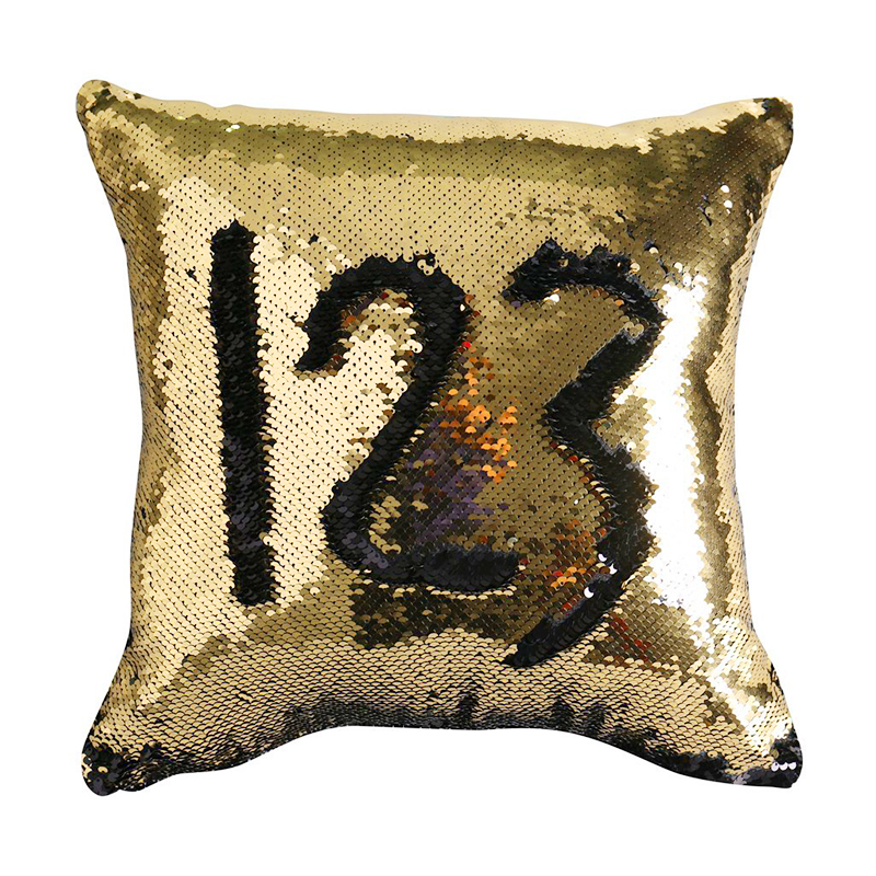 Magic Cushion Mermaid Pillow Case Reversible Sequin Glitter Pillow Cover - Black+Golden