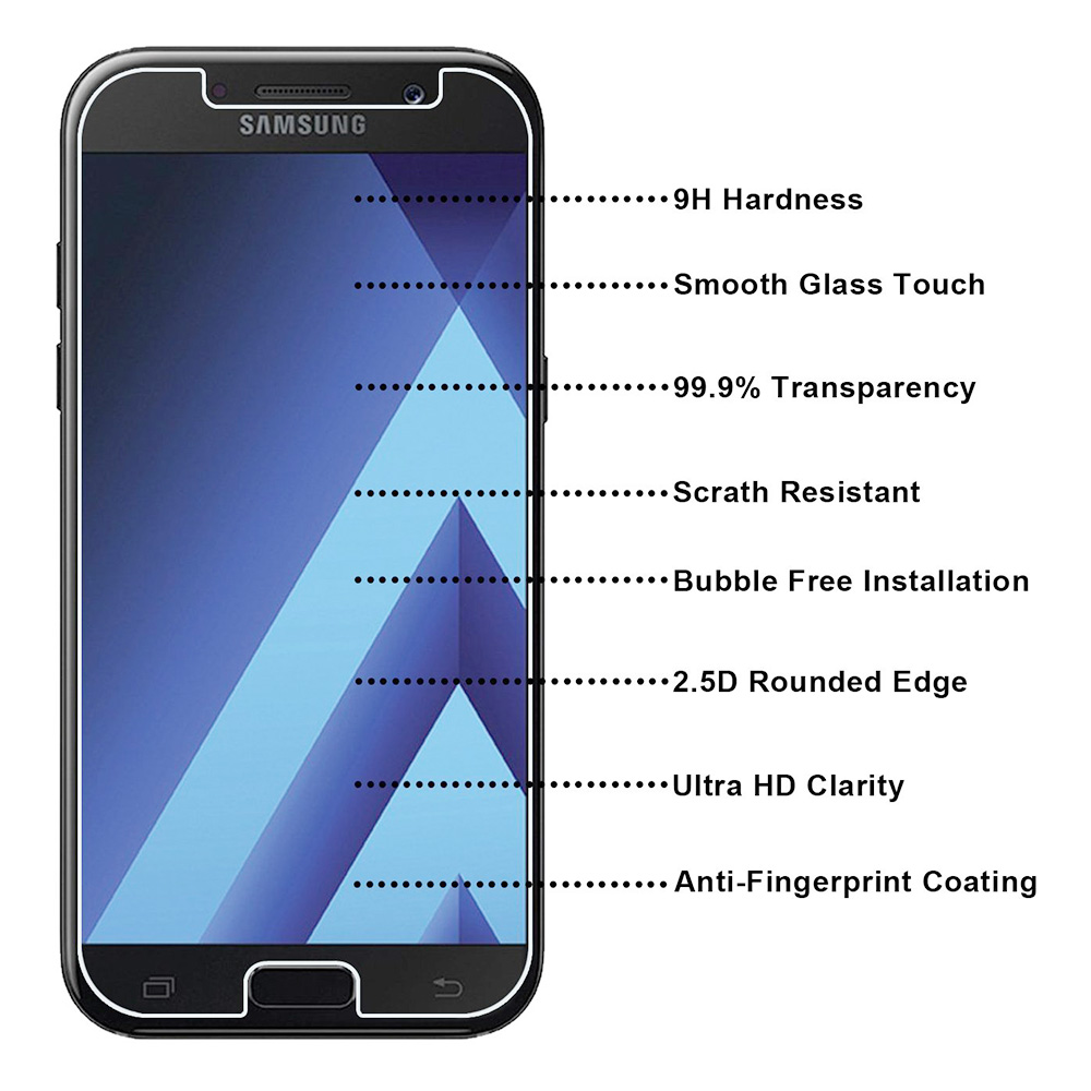 Thin HD 9H Anti-scratch Bubble Free Tempered Glass Screen Protector for Samsung Galaxy A7 2017/A720