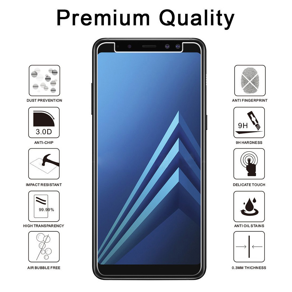 Premium 9H Tempered Glass Film Case Friendly Screen Protector for Samsung Galaxy A8 2018/A830
