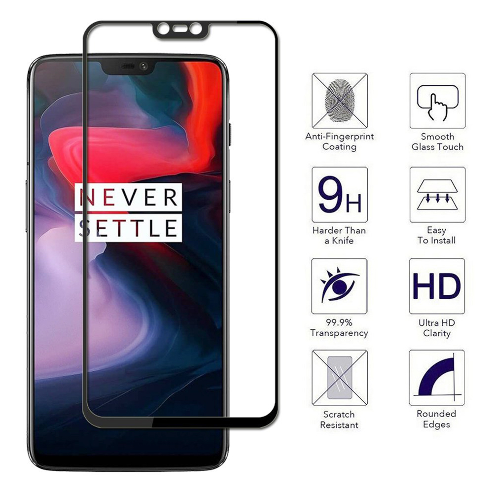 Full Cover 3D Curve 9H Hardness Anti Scratch Tempered Glass Screen Protector for OnePlus 6