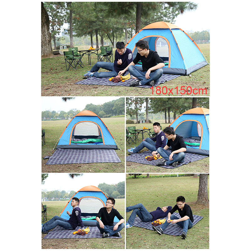 180x150CM Outdoor Beach Picnic Mat Folding Waterproof Camping Sleeping Pad - Blue+Green