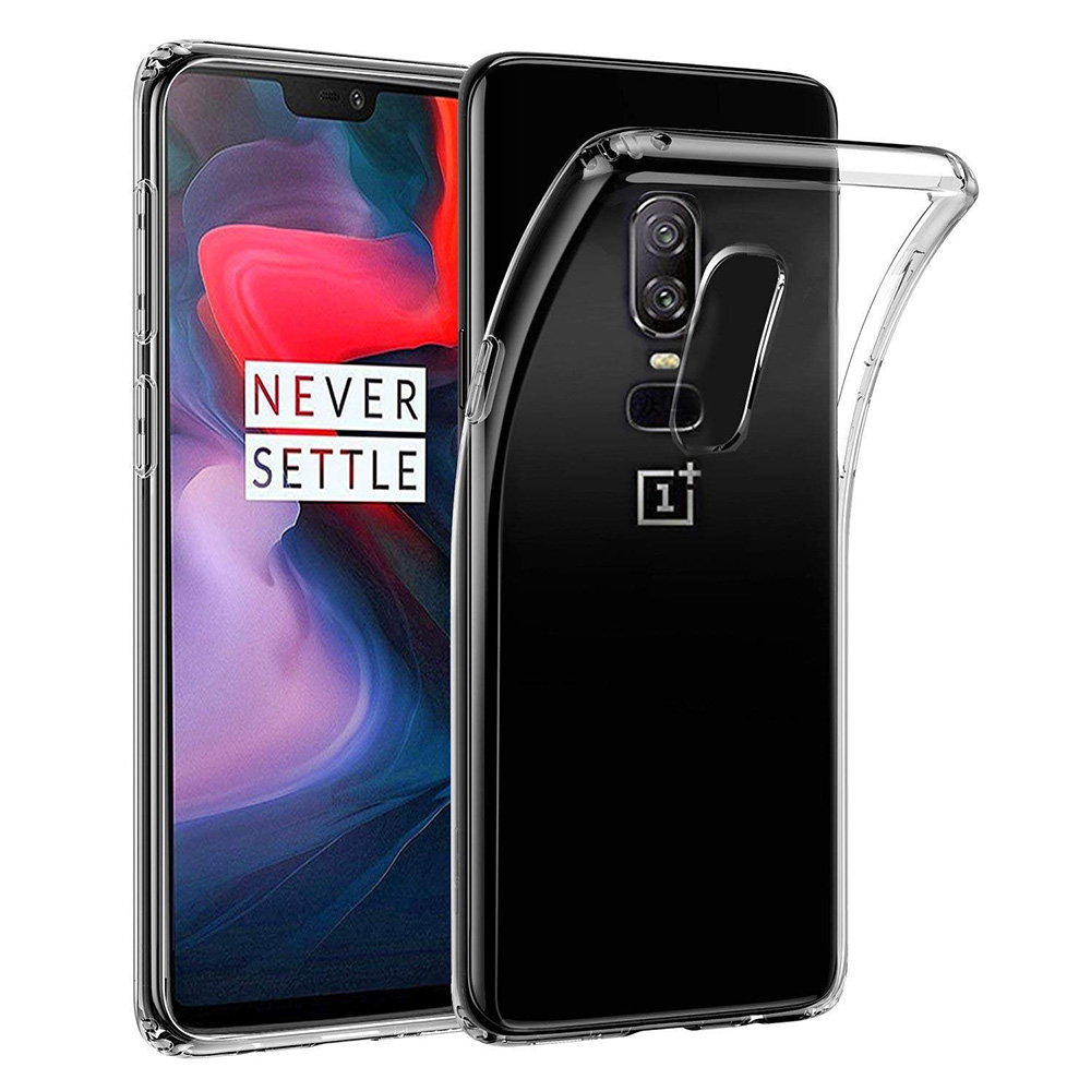 Crystal Clear Soft Silicone Case Ultra-Thin Flexible TPU Shockproof Back Cover for OnePlus 6