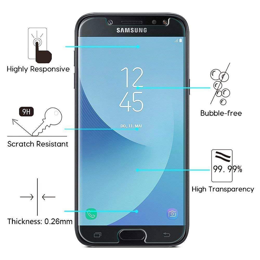 Ultra Thin Clear 9H Hardness Scratch Resistant Tempered Glass Screen Protector for Samsung Galaxy J5 2017/J520