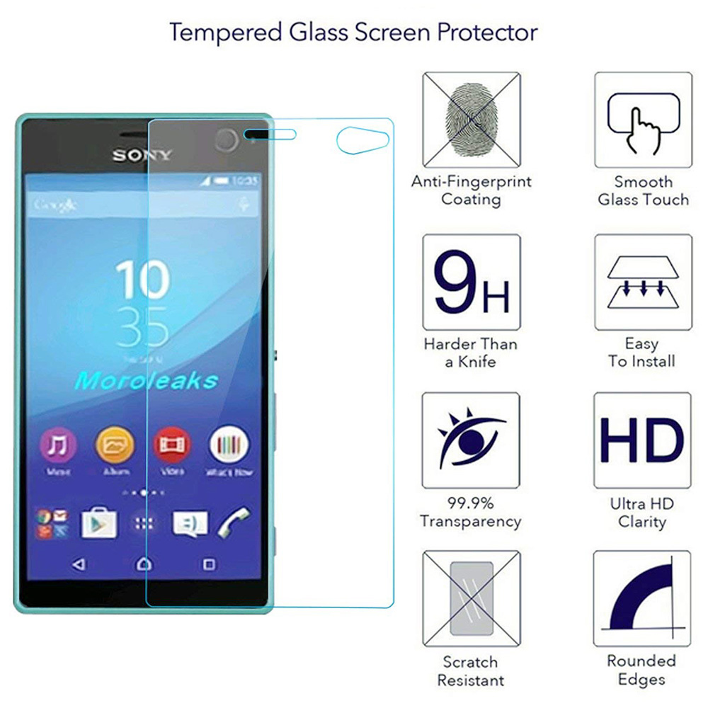Ultra Thin 9H Hardness 2.5D Round Edge Tempered Glass Screen Protector for Sony Xperia C4
