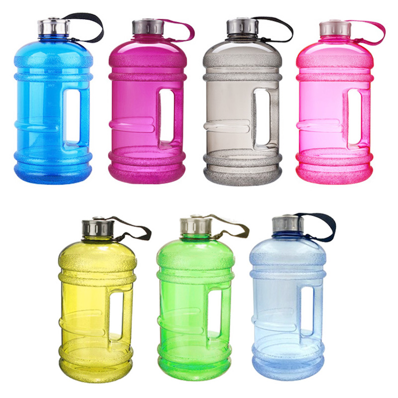 2.2L Big Large Sport Water Bottle BPA Free Leakproof Gym Training Drink Cap Kettle - Yellow