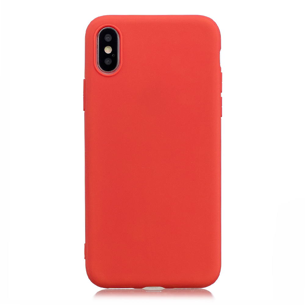 Ultra Slim Soft TPU Gel Case Flexible Rubber Silicone Shockproof Back Cover for iPhone X/XS - Red