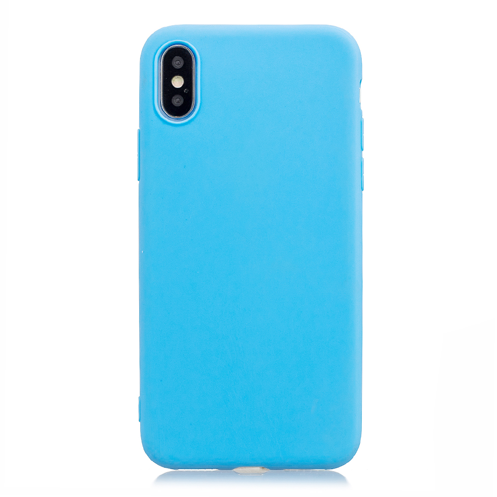 Ultra Slim Soft TPU Gel Case Flexible Rubber Silicone Shockproof Back Cover for iPhone X/XS - Blue