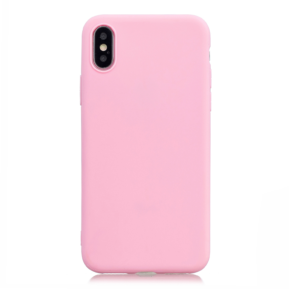 Ultra Slim Soft TPU Gel Case Flexible Rubber Silicone Shockproof Back Cover for iPhone X/XS - Pink