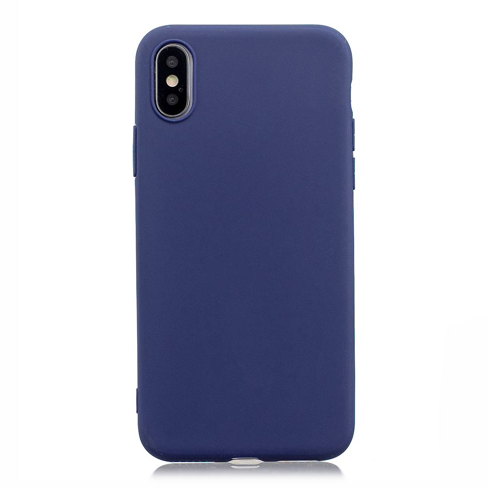 Ultra Slim Soft TPU Gel Case Flexible Rubber Silicone Shockproof Back Cover for iPhone X/XS - Navy Blue