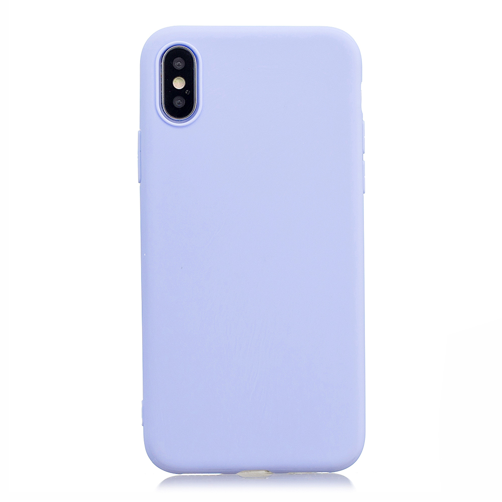 Ultra Slim Soft TPU Gel Case Flexible Rubber Silicone Shockproof Back Cover for iPhone X/XS - Light Purple