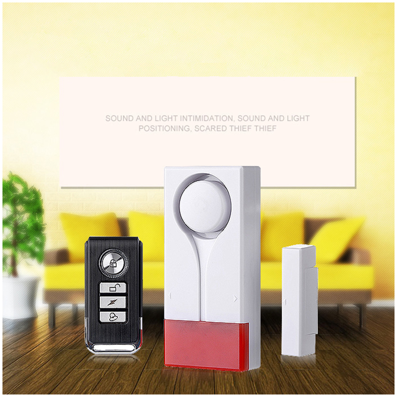 KS-SF18R Wireless Home Security Alarm Red Flash with Sound Window Door Magnet Sensor Detector