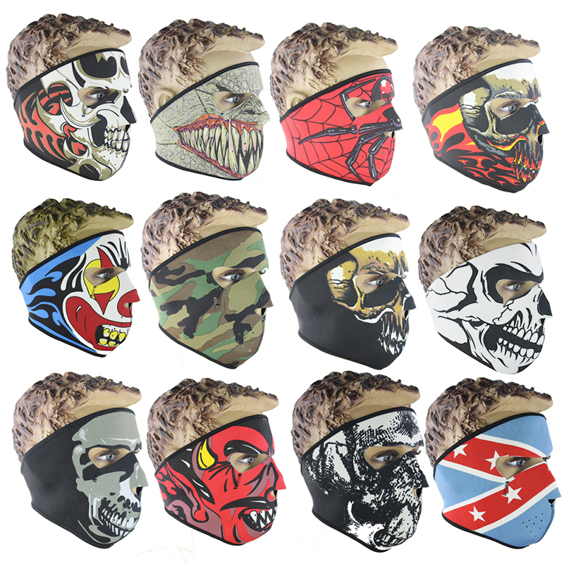 Unisex Windproof Full Face Mask Motorcycle Skiing Snowboarding Bike Facial Protector - Skull 5