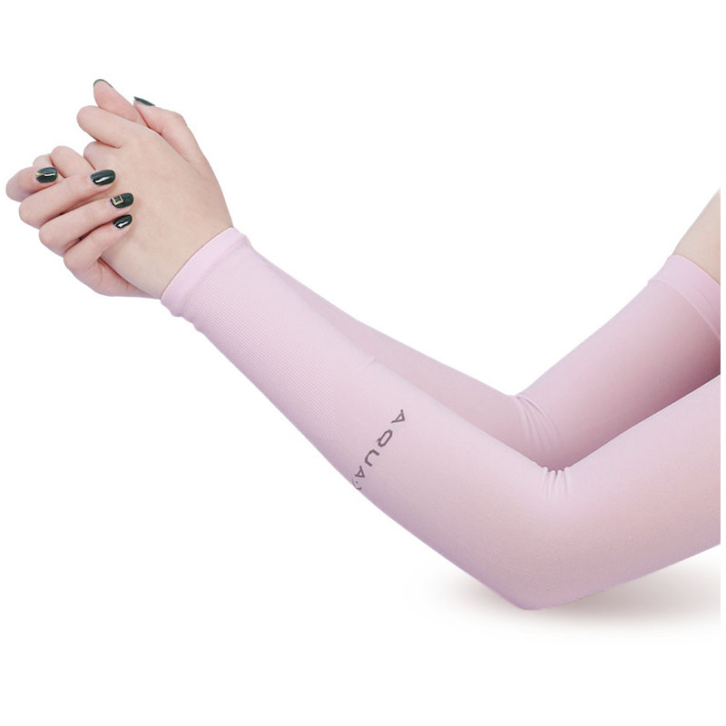 1 Pair Cooling Warmer UV Sun Protection Arm Sleeves Cover for Outdoor Sports - Pink