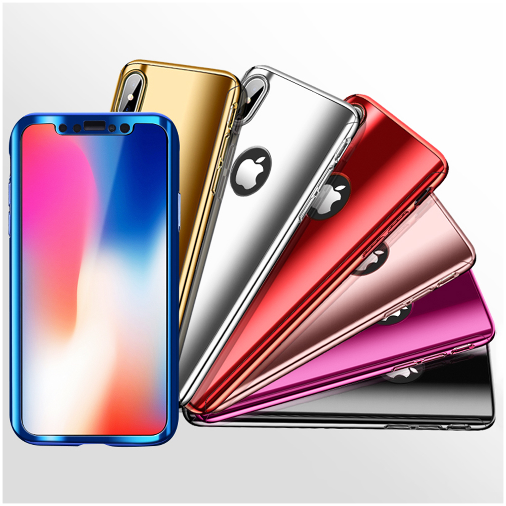iPhone X/XS 360 Degree Full Body Slim Luxury Protection Case Cover - Silver