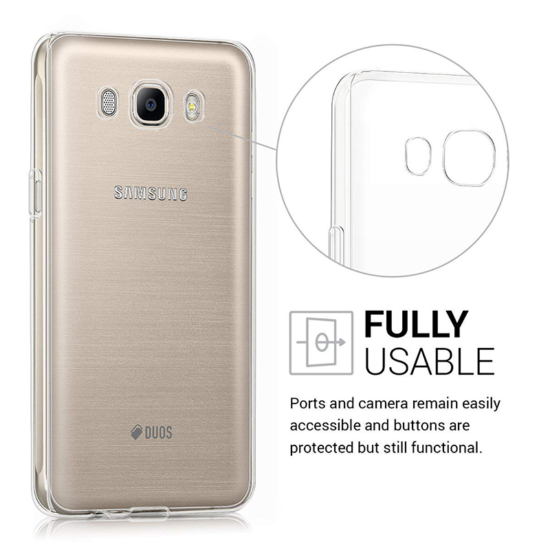 TPU Soft Gel Slim Crystal Clear Silicone Shockproof Case Back Cover for Samsung Galaxy J5 2016