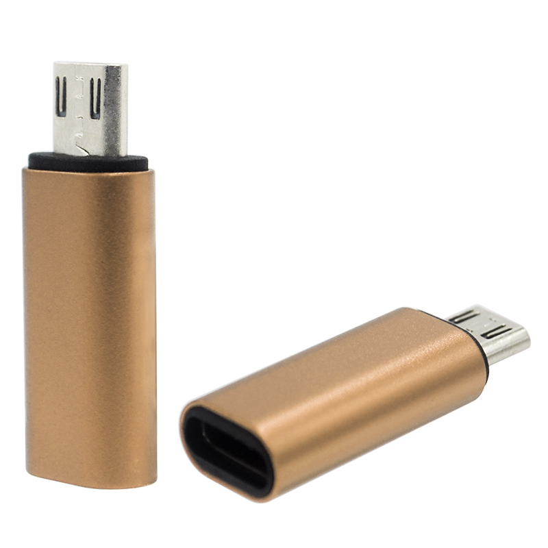 Type-C USB-C Female to Micro USB Male Adapter Converter Connector - Golden