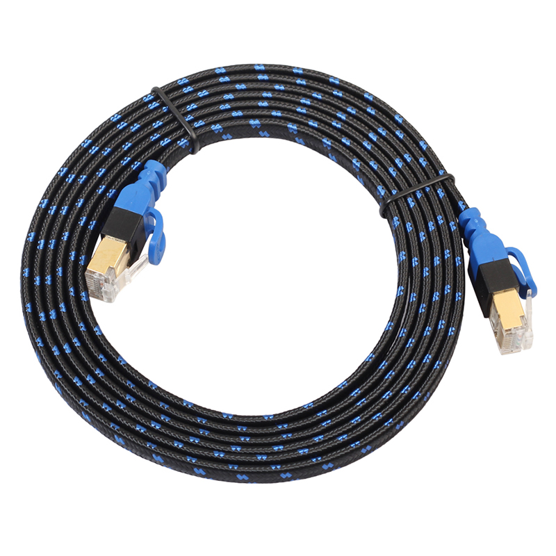 CAT7 Flat UTP Ethernet Network Cable RJ45 Patch LAN Wire Internet Cord - 3M