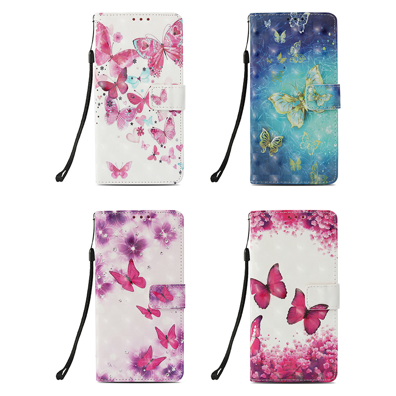 Butterfly Painted Pattern PU Leather Case Magnetic Wallet Flip Stand Cover for Samsung Note 9 - Butterfly 1