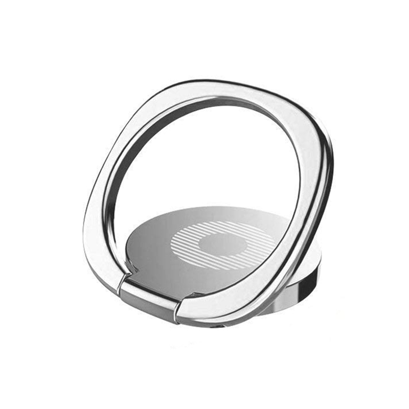 Ultra-thin Metal Magnetic Ring Finger Holder Car Mount Universal Phone Tablet GPS Stand - Silver