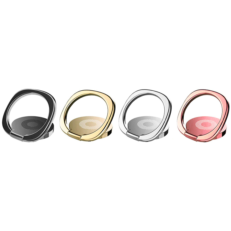 Ultra-thin Metal Magnetic Ring Finger Holder Car Mount Universal Phone Tablet GPS Stand - Rose Golden