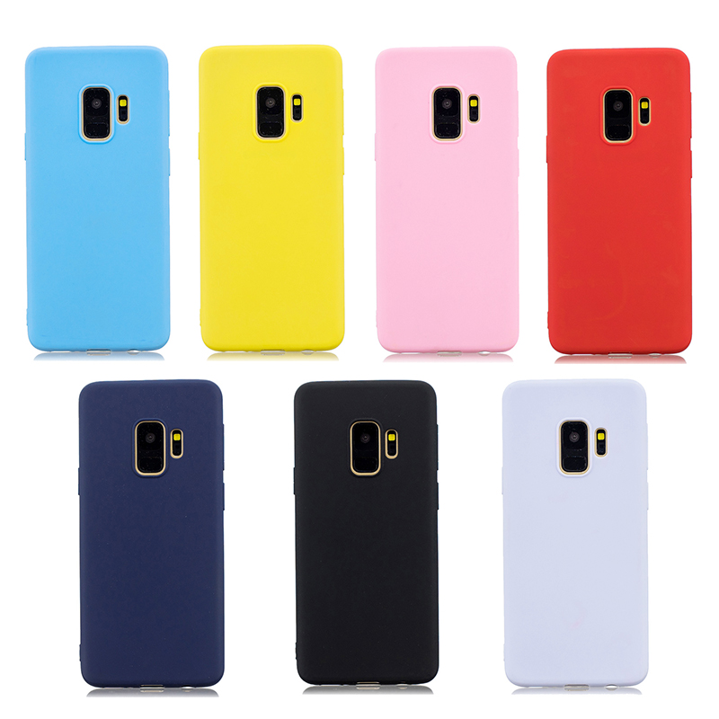 Slim Flexible Soft Rubber TPU Shockproof Case Back Cover for Samsung S9 - Yellow