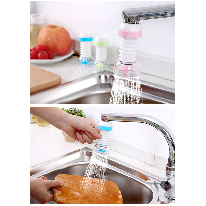 Water Saving Filter Faucet Flexible Adjustable Rotatable Anti Splash Device Kitchen Tool - Pink