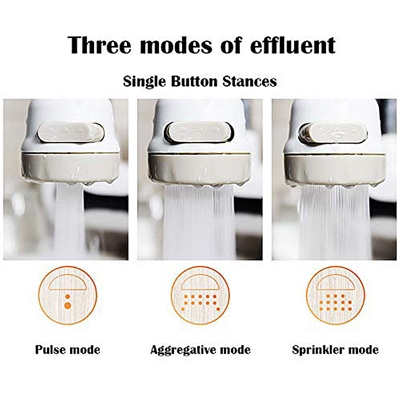 Adjustable 360 Degree Rotatable Water Faucet Supercharged Sprinkler Moveable Tap Head Splash Regulator