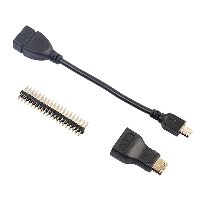 3in1 Raspberry Pi Zero Adapter Kit Mini HDMI to HDMI Adapter + Micro USB to USB Cable + GPIO Header