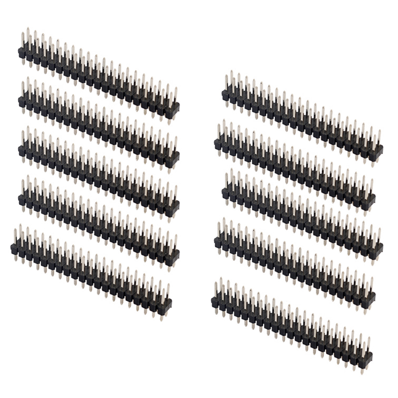 10Pcs 2.54mm Pitch 2x20 40Pin Right Angle PCB Connector Pin Headers