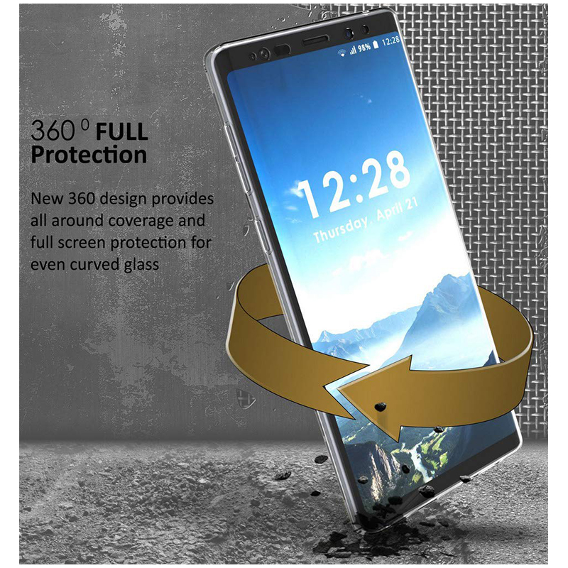 360 Degree Full Body Protection Slim Clear TPU Case Cover for Samsung Note 9