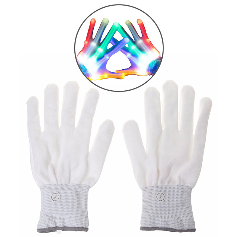1 Pair Light Up LED Colorful Flashing Lighting Gloves for Festival Party Shows - Style 1