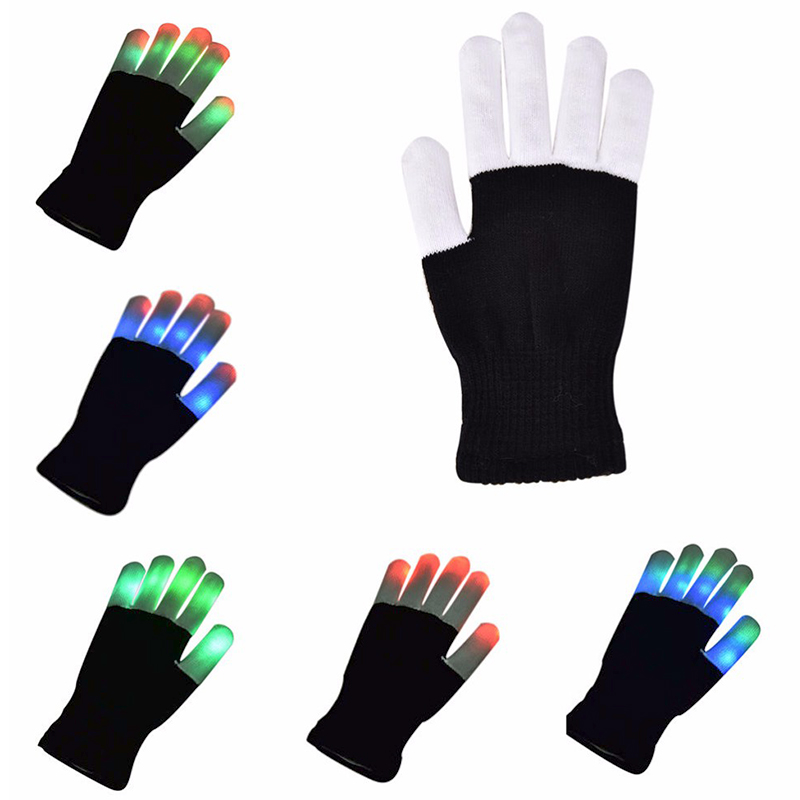 1 Pair Light Up LED Colorful Flashing Lighting Gloves for Festival Party Shows - Style 2