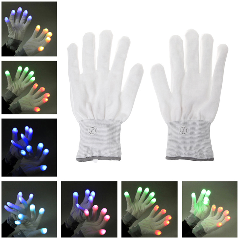 1 Pair Light Up LED Colorful Flashing Lighting Gloves for Festival Party Shows - Style 3