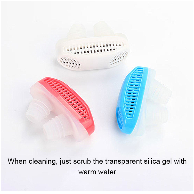 2in1 ABS Silicone Anti Snoring Air Purifier Sleeping Helper Device - Blue