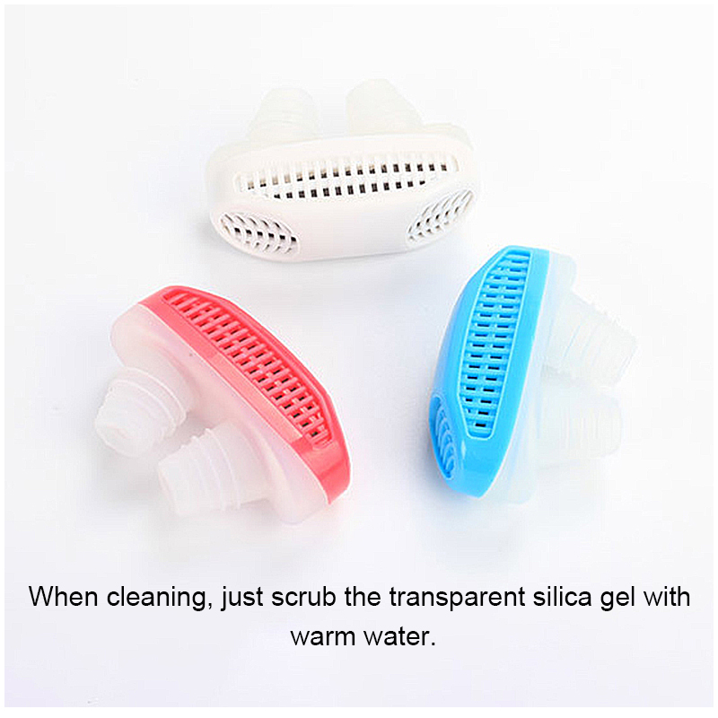 2in1 ABS Silicone Anti Snoring Air Purifier Sleeping Helper Device - Red