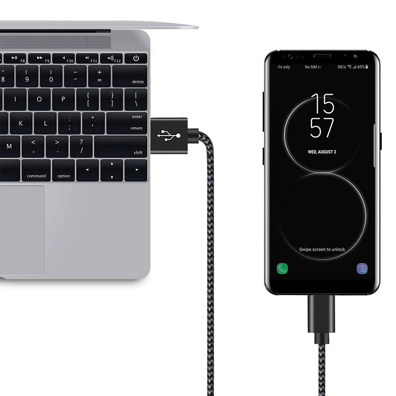 1M High Quality Braided USB 3.1 Type C Charging Cable Cord Data Line - Black