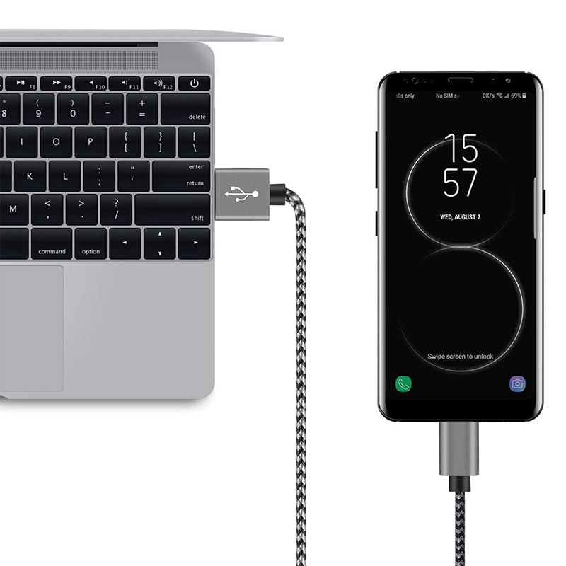 3M High Quality Braided USB 3.1 Type C Charging Cable Cord Data Line - Silver