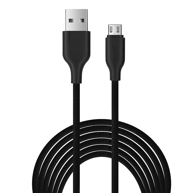 1M Luxury Braided Micro USB Charge Charging Cable Data Sync Wire Cord - Black